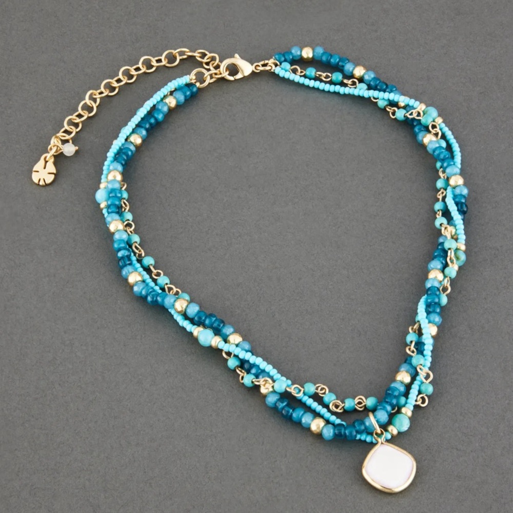 Lucky Brand Turquoise and Gold Layered Necklace